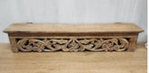 Hand Carved Mango Wood Wall Decor Floating Shelf for Living Room Natural Timber